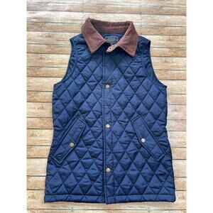Properly Tied Boys Beaumont Quilted Vest with Brown Corduroy Collar XL 18-20
